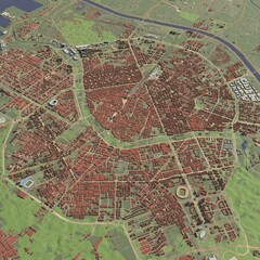 3D illustration of city and urban in Valencia Spain