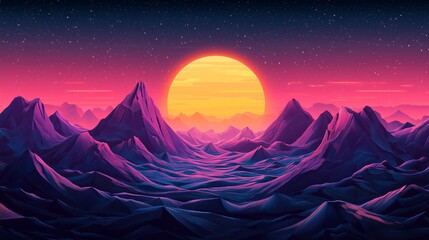 Fototapeta premium Retro Futuristic Landscape
