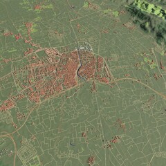 3D illustration of city and urban in Murcia Spain