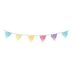 Colored paper pennant Party decoration Vector
