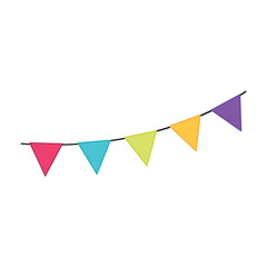 Colored paper pennant Party decoration Vector