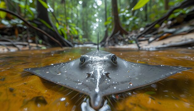 Stingray face closeup.