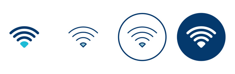 WIFI Icon vector isolated on white background. signal vector icon. Wireless and wifi icon or sign for remote internet access