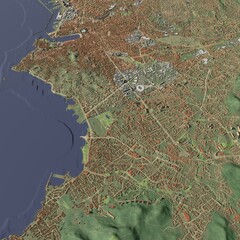 3D illustration of city and urban in Marseille France
