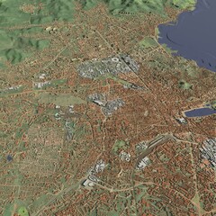 3D illustration of city and urban in Marseille France