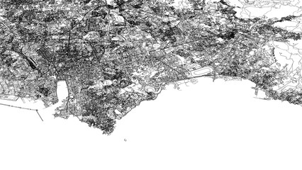 3D illustration of city and urban in Marseille France