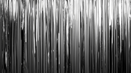 background texture featuring a long, straight tinsel garland curtain in a single metallic color