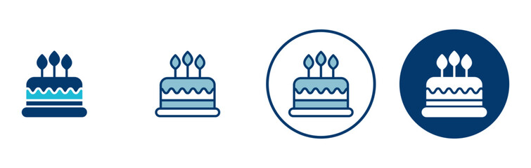 Cake icon vector isolated on white background. Cake vector. Birthday cake icon