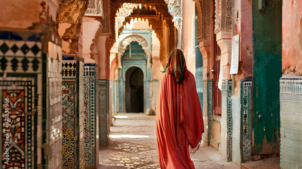 Wall mural Woman Moroccan Kasbah