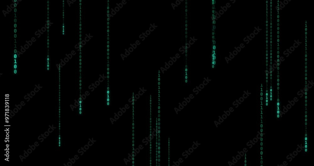 Leinwandbilder Coding, hacking and hologram with data transfer on dark background for binary code, programming and AI testing. Metaverse, pattern and connection of it, network system and software update of security