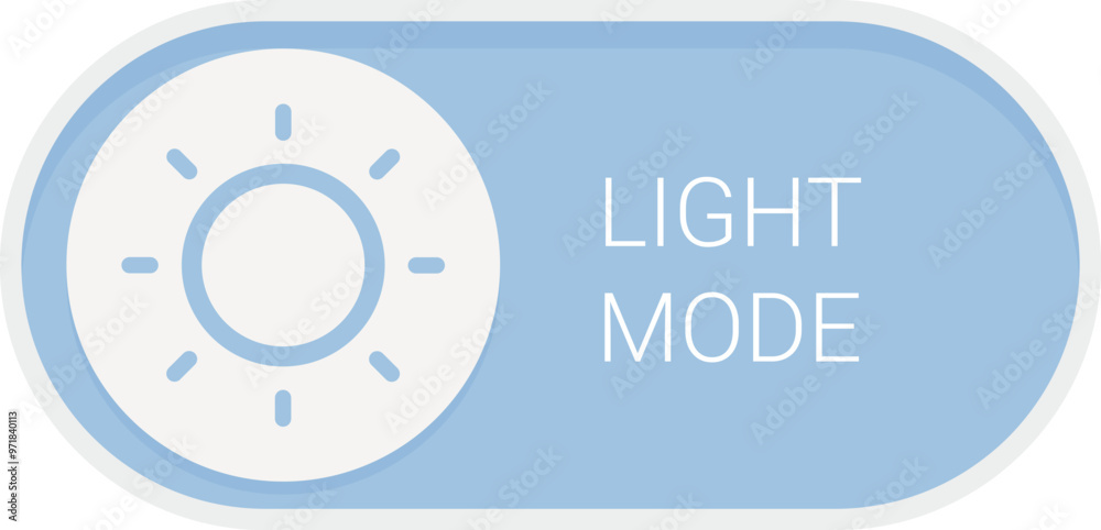 Poster light mode button showing sun icon for user interface design of websites and mobile applications