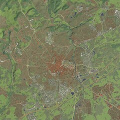 3D illustration of city and urban in Montpellier France