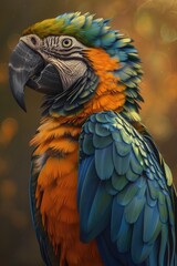 Obraz premium A close-up of a colorful parrot with a vibrant background