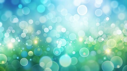 * A calming blend of blue and green hues gradient softly across the background, with subtle bokeh that