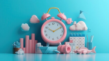 Content calendar planning for digital marketing campaigns, focused on conversion, 3D illustration