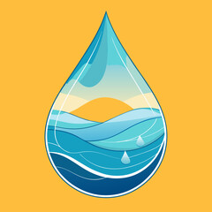 Water drop, symbol of clean water and environmental care