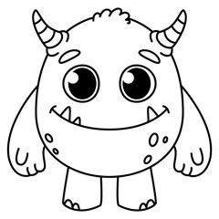 Obraz premium Coloring Page Outline of Cute Monster