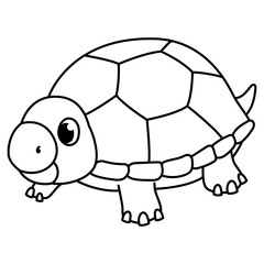 Coloring Page Outline of Cute Tortoise