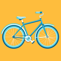 Fototapeta premium Bicycle Icon on Yellow Background, Sustainable Transportation