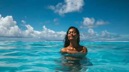 Woman Tahitian Lagoon