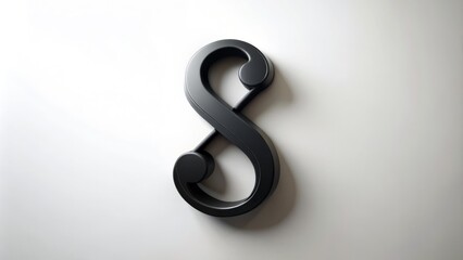 Naklejka premium A bold, black paragraph symbol, also known as a pilcrow, sits centered on a clean white background, surrounded