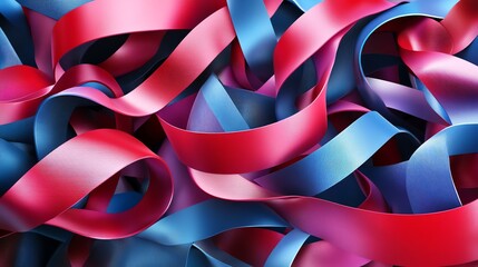 Abstract image of colorful ribbons.