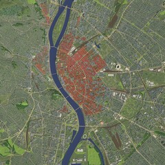 Obraz premium 3D illustration of city and urban in Budapest Hungary