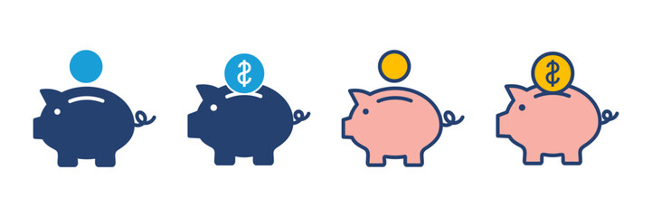Piggy bank icon vector. piggy money icon