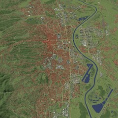 3D illustration of city and urban in Zagreb Croatia