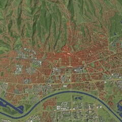 Obraz premium 3D illustration of city and urban in Zagreb Croatia