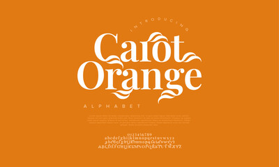 Carot typography beauty fashion elegant minimalist serif italic fonts decorative wedding vintage retro logos. Minimal luxury font alphabet logo. Vector illustration