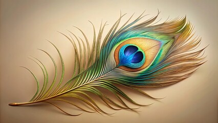 Obraz premium Delicate shades of lavender and amethyst glide across the feather's length, their intricate patterns echoing the