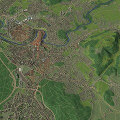 3D illustration of city and urban in Bern Switzerland