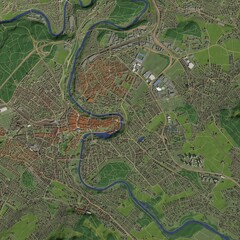 3D illustration of city and urban in Bern Switzerland