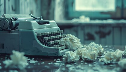Fototapeta premium Vintage typewriter and paper.