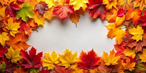 Golden glow of autumnal hues envelops a crisp white background, awaiting a splash of color or a work