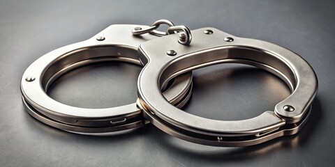 Grey surroundings envelop the metal cuffs, their ridged edges and compact form exuding a sense of containment and