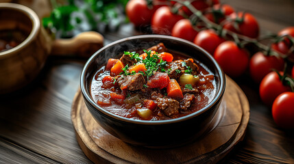 steaming bowl of goulas