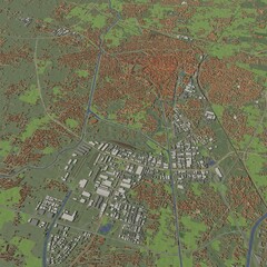 3D illustration of city and urban in Padua Italy