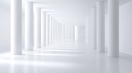 Obraz premium White Columns Hallway Architecture Design Interior Abstract