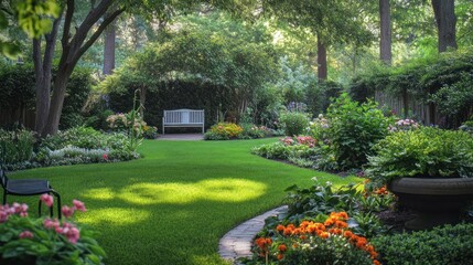 Naklejka premium Serene Garden Oasis