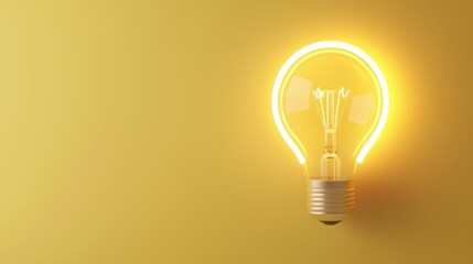 Glowing Light Bulb Symbolizing Innovation and Creative