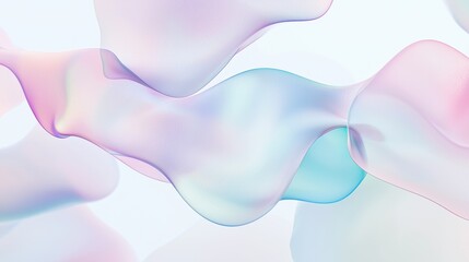 Fluid Abstract Pastel Gradient Waves Smooth Curving Shapes Elegant Modern Digital Art Backdrop