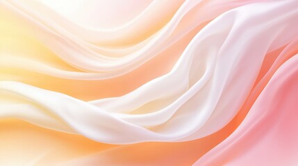 Fototapeta premium Abstract Draped Fabric Background Peach White Yellow