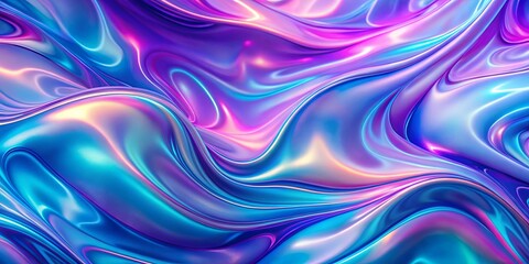 Obraz premium Vibrant holographic abstract background with mesmerizing violet-blue gradients
