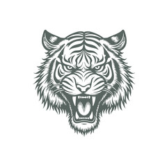 Obraz premium Hand-Drawn Tiger Head Sketch, Wild Animal Vector Illustration