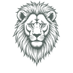 Obraz premium Hand-Drawn Lion Face in Vector Style, Wild Animal Illustration