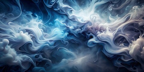 Fluid abstract background in indigo and light gray, creating a mysterious nocturnal atmosphere
