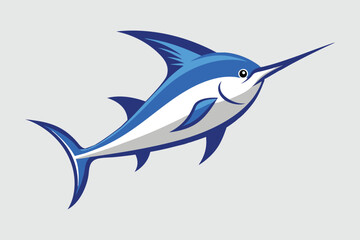 blue marlin fish  vector art illustration.