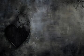 Sleek black background featuring a solitary heart, offering a striking and elegant design.